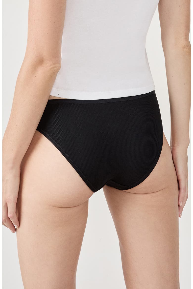 John 3-Pack Ribbed Bikini Briefs, Alternate, color, BLACK