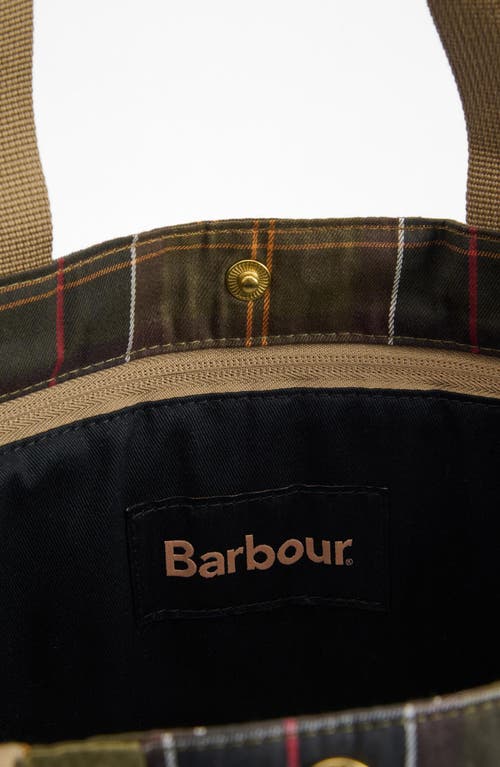 Shop Barbour Transport Patchwork Tote In Dusky Green