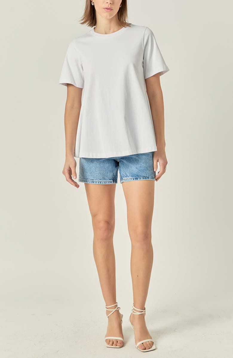 English Factory Flared T-Shirt, Alternate, color, White