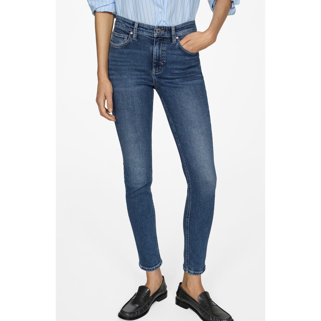 Mango Women's High-rise Skinny Jeans In Dark Blue