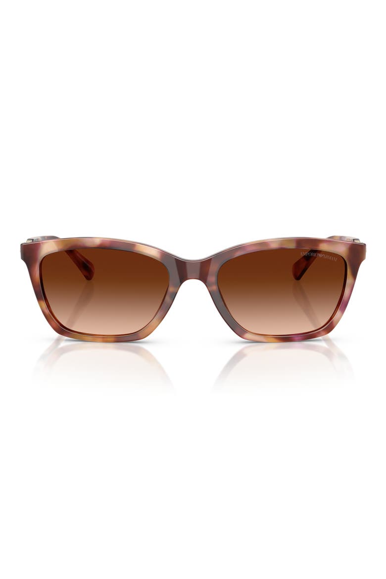 56mm Gradient Cat Eye Sunglasses, Main, color, HAVANA RED / GRADIENT BROWN