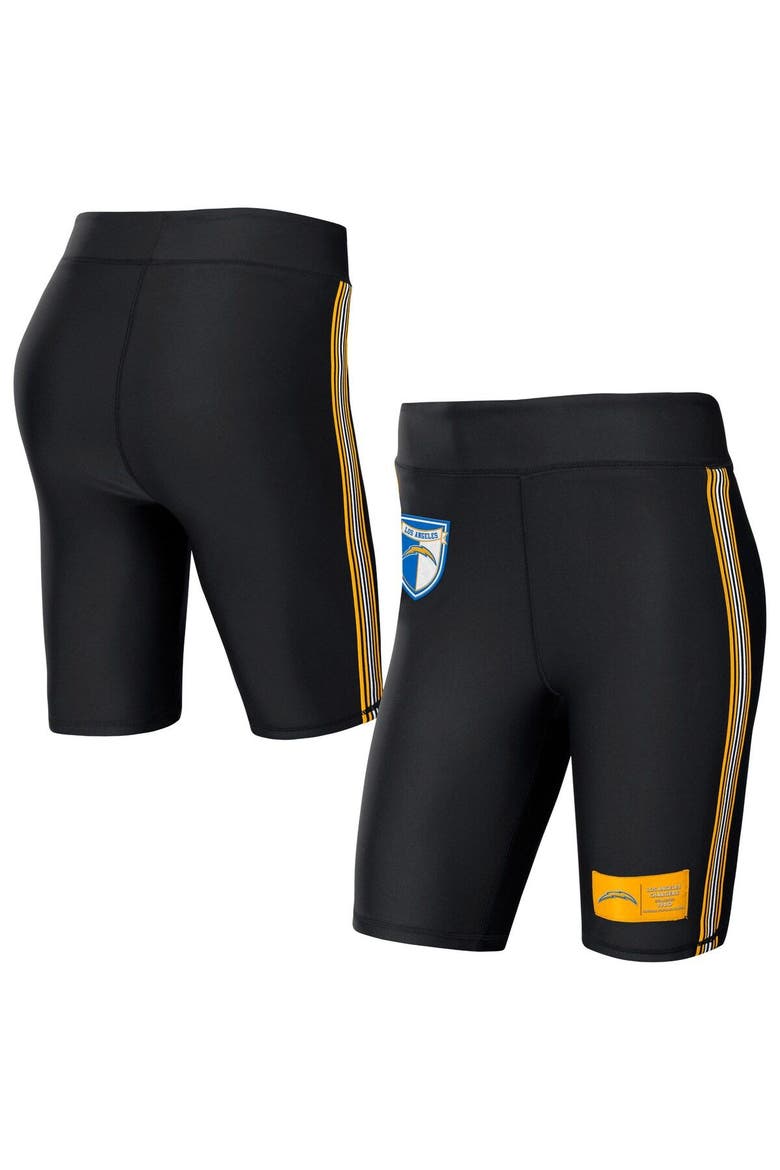 Women's WEAR by Erin Andrews Black Los Angeles Chargers Biker Shorts, Main, color, Black