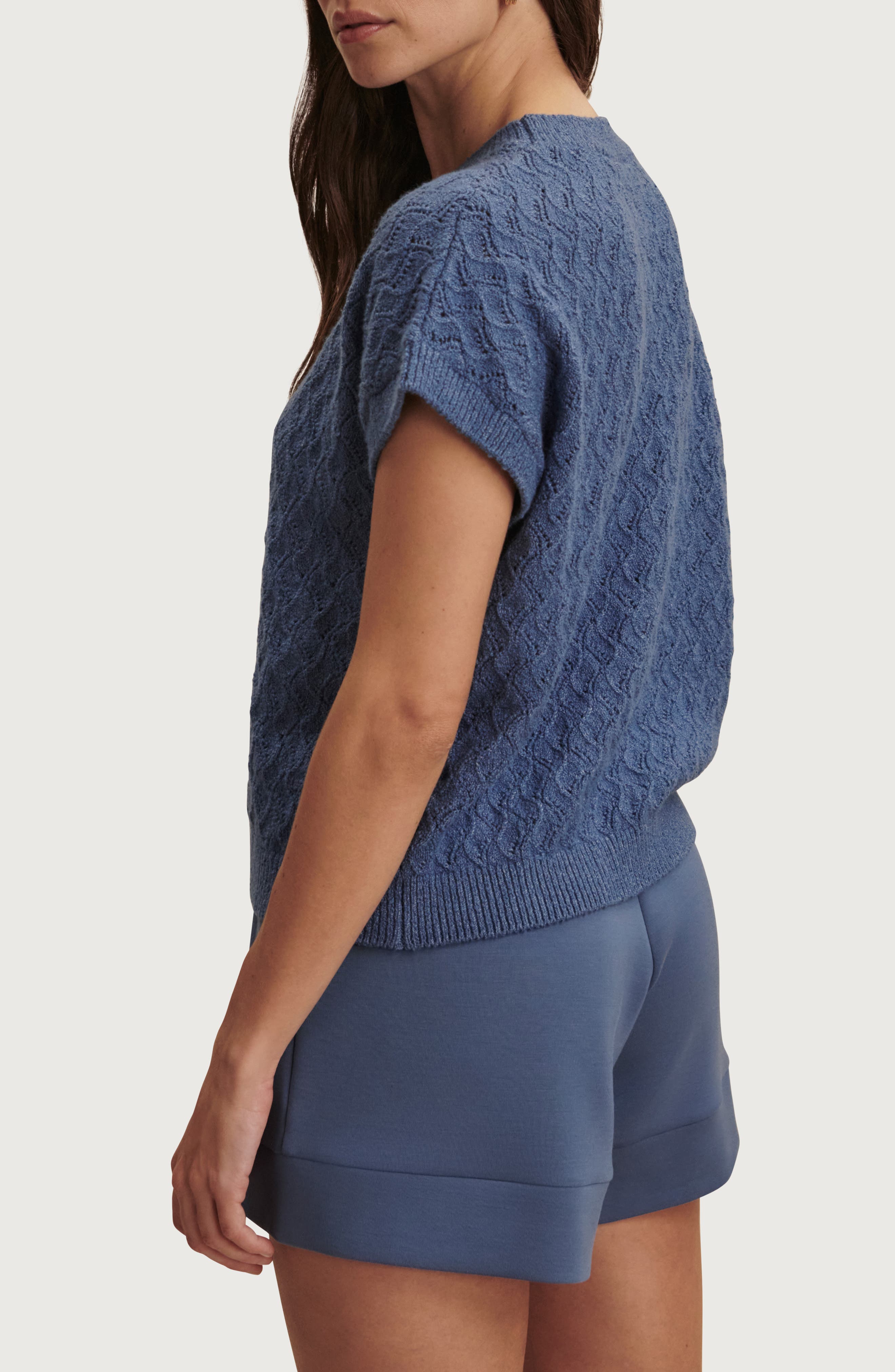 Manae Textured Pointelle Cotton Blend Sweater - image 2
