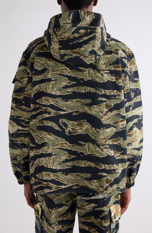 Givenchy Camo Print Cotton Military Windbreaker In Green Multicolored