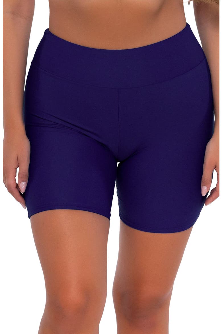 Bayside Bike Short Swim Bottoms, Alternate, color, Indigo