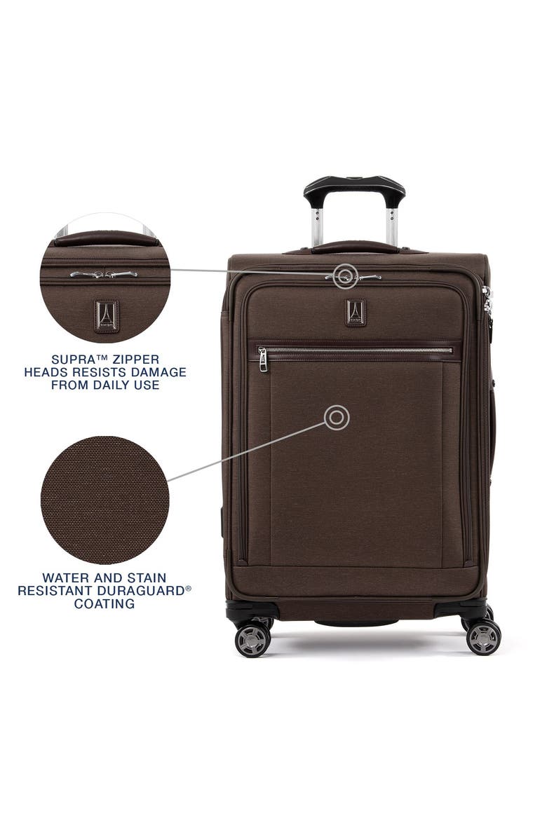 Platinum Elite Softside Expandable Medium 25-Inch Checked Luggage, Alternate, color, Rich Espresso Brown