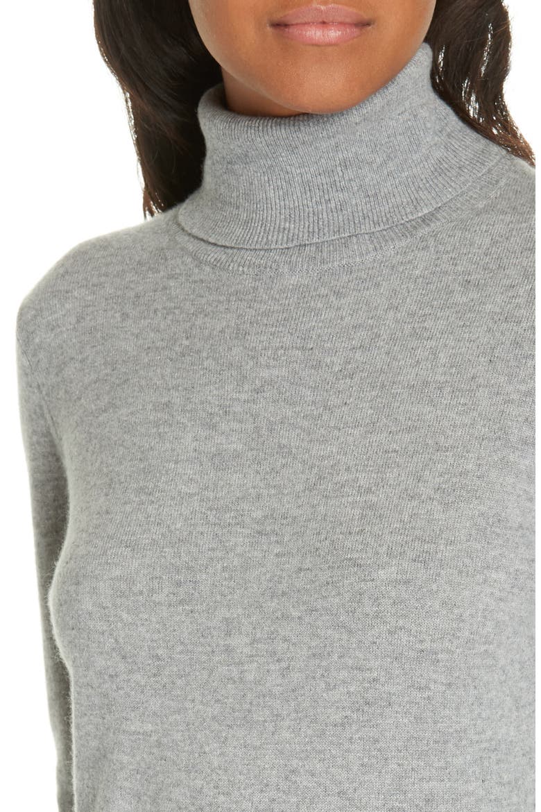 Turtleneck Cashmere Sweater, Alternate, color, GREY FILIGREE HEATHER