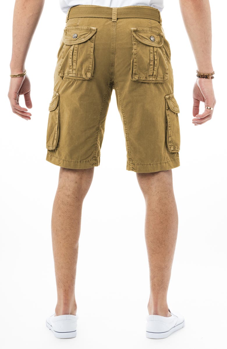 XRAY Belted Cotton Twill Cargo Shorts, Alternate, color, New Khaki