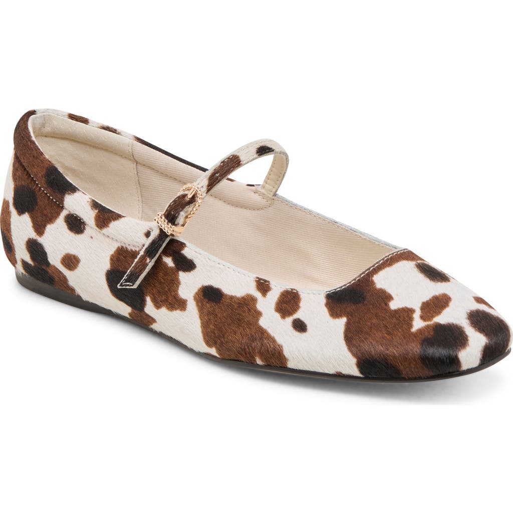 Dolce Vita Reyes Ballet Flats Cocoa Taurus Calf Hair In Animal Print