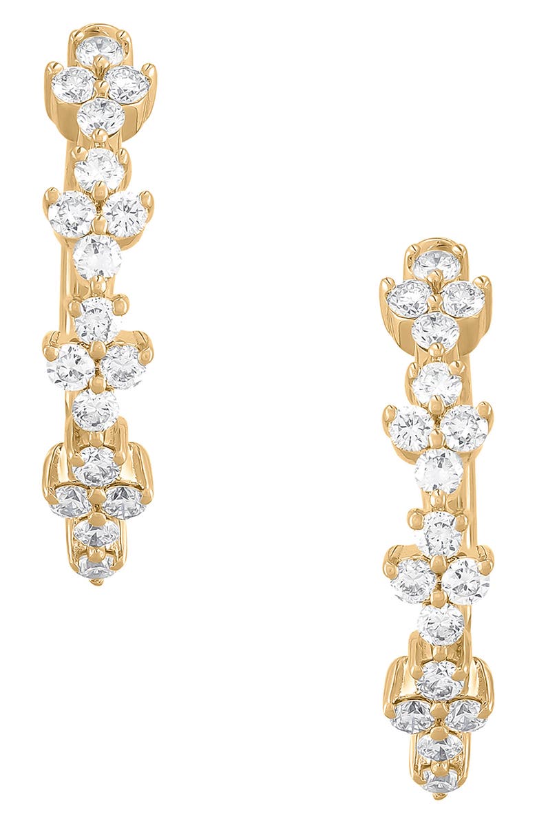 Frankie & Zoe Lab-Grown Diamond Hoop Earrings, Alternate, color, Yellow Gold