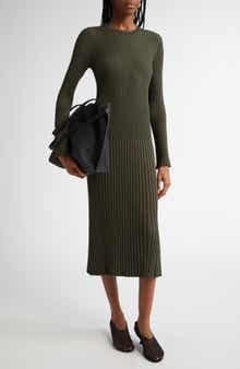 Proenza Schouler Kenna Long Sleeve Rib Midi Dress