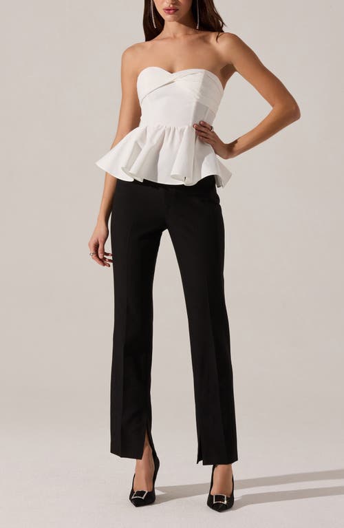 Astr The Label Melia Strapless Peplum Top In White