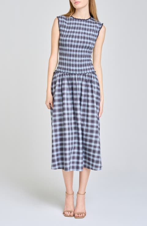 Adeline Smocked Cotton Midi Dress