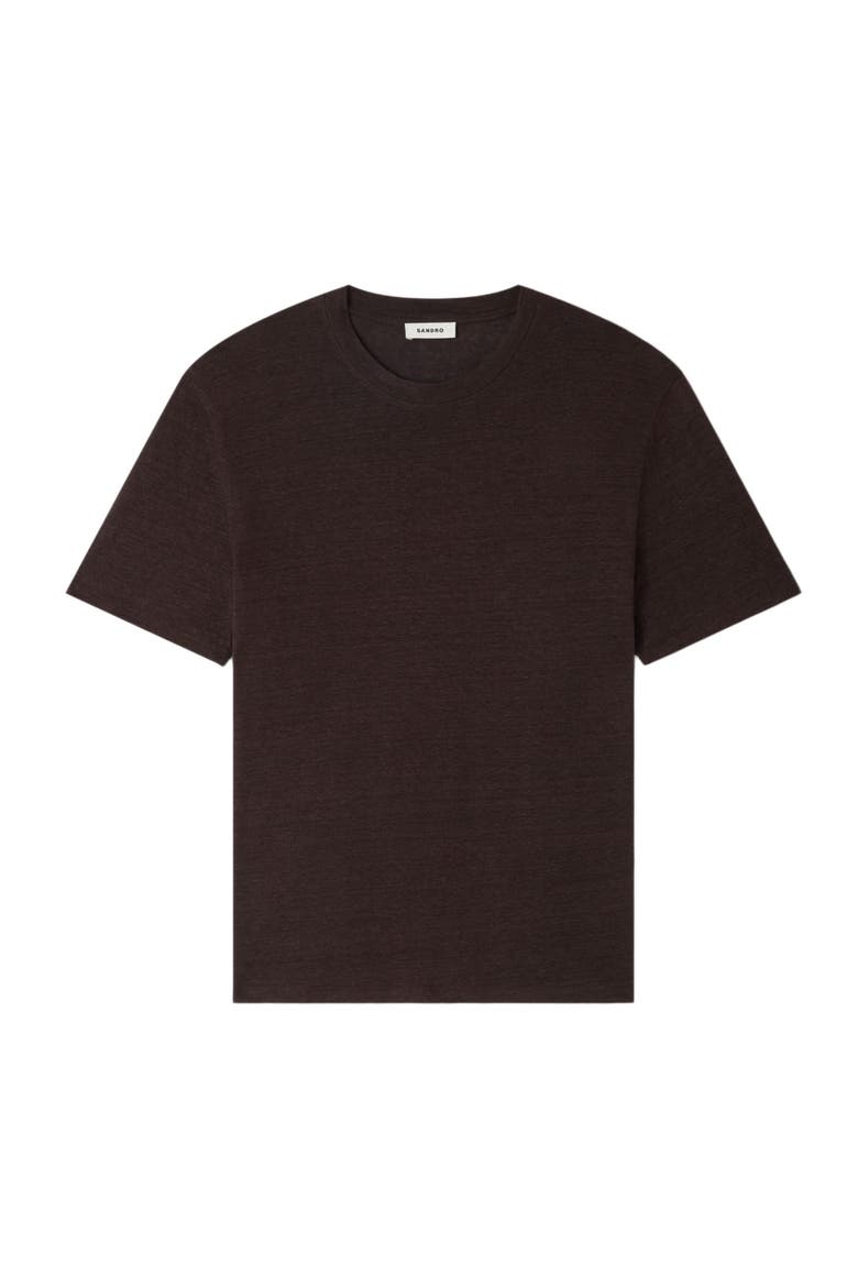 Linen T-shirt, Alternate, color, Black brown