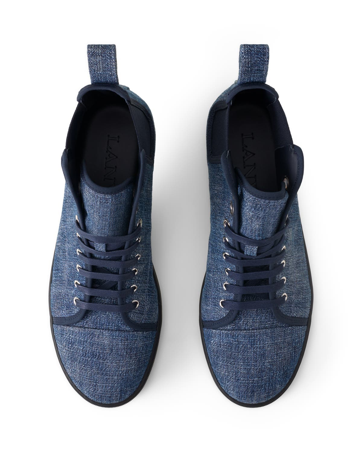 Lanvin Dbb1 High Top Denim Sneakers, Alternate, color, Blue Denim