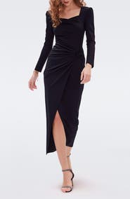 DVF Hughie Long Sleeve Maxi Dress