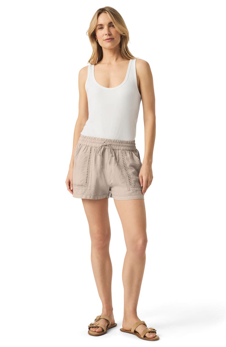 Splendid Catalina Linen Blend Shorts, Alternate, color, Fawn
