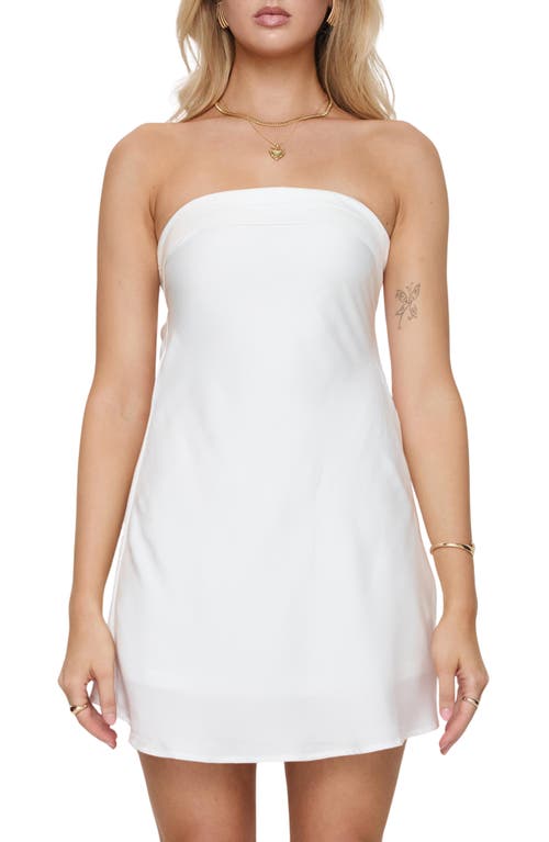 Shop Princess Polly Phillipa Strapless Satin Minidress In White