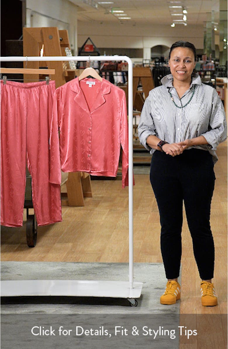 Sasha Heart Print Satin Pajamas, sales video thumbnail