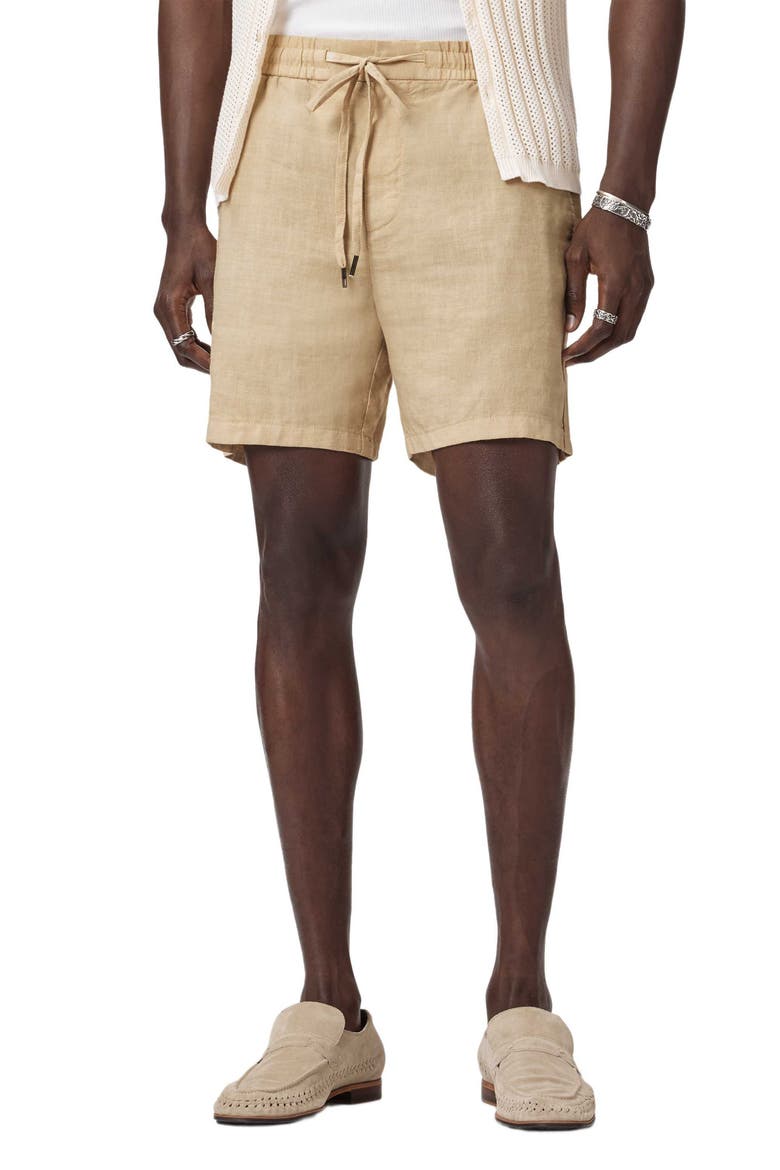Daryl Linen Blend Drawstring Shorts, Main, color, FADED TWINE