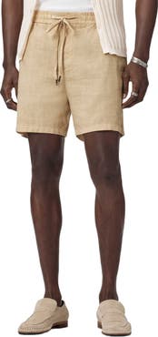 John Varvatos Daryl Linen Blend Drawstring Shorts