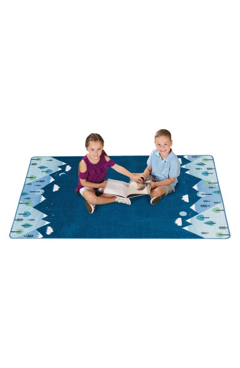 Kaplan Early Learning Company Tranquil Mountains Carpet, Alternate, color, Blue