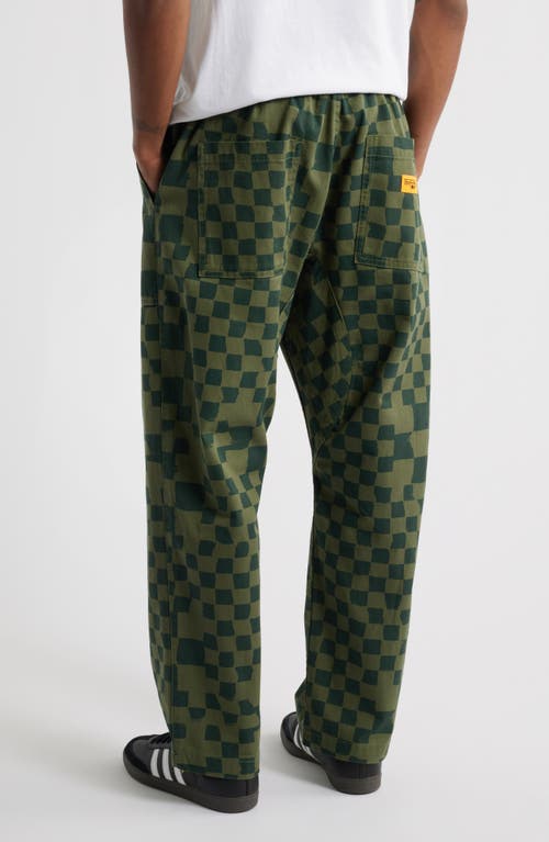 Service Works Printed Chef Pants In Olive Checker