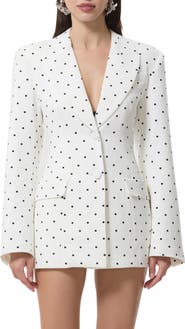 AFRM Polka Dot Pinch Waist Blazer