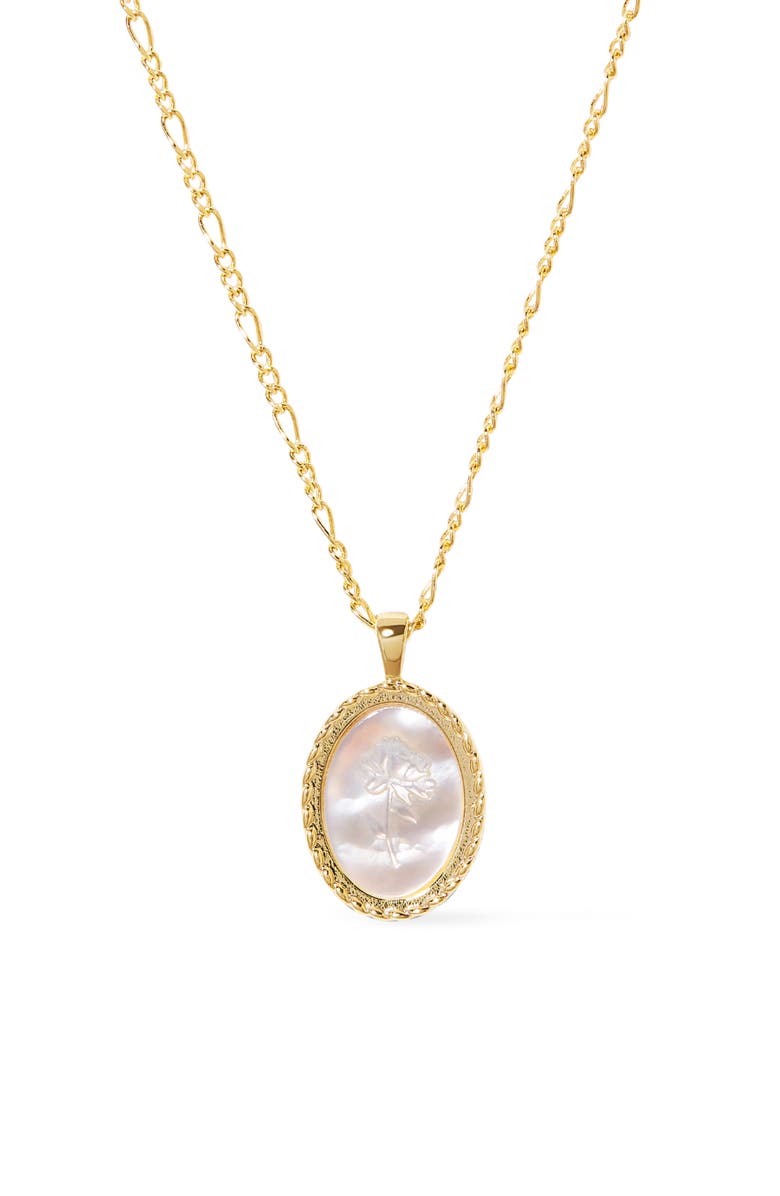 Ana Luisa Rose Engraved Necklace - Hannah, Main, color, 