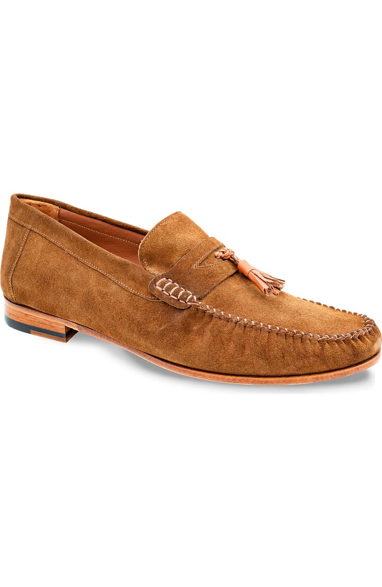 Mezlan Tassel Moc Toe Loafer, Main, color, Chestnut
