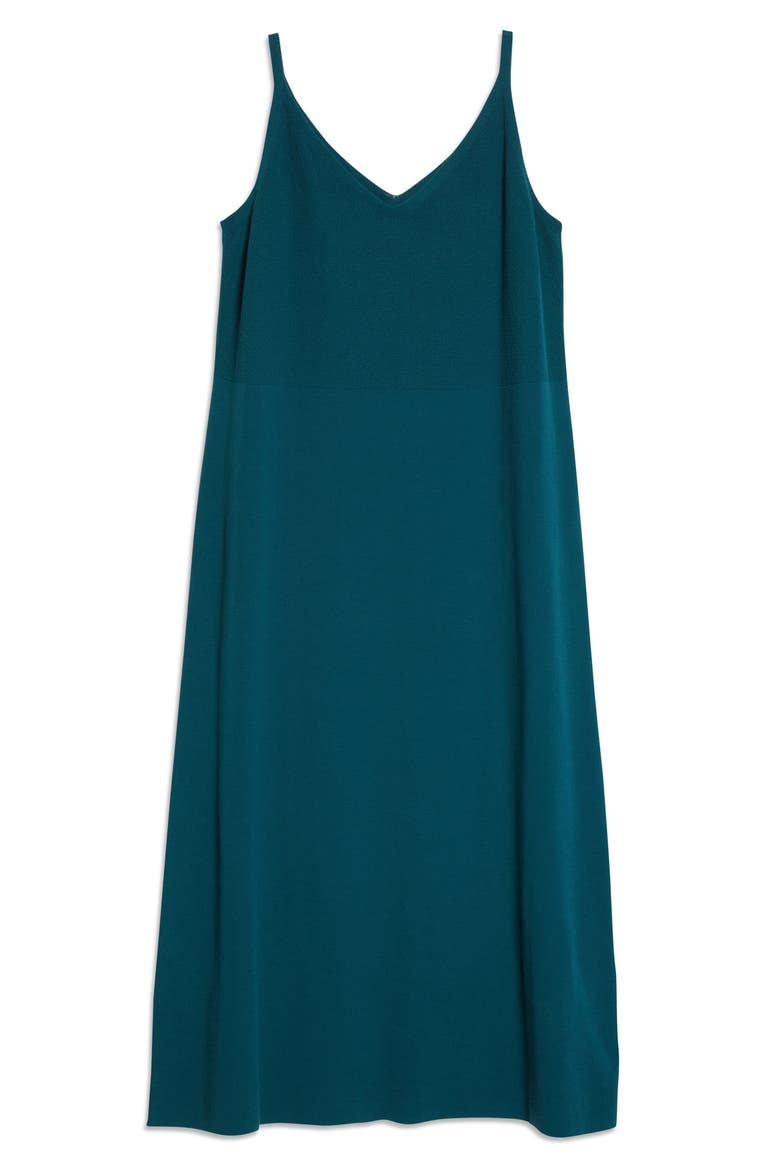Cotton Crepe Midi Sweater Dress, Alternate, color, DEEP LAGOON