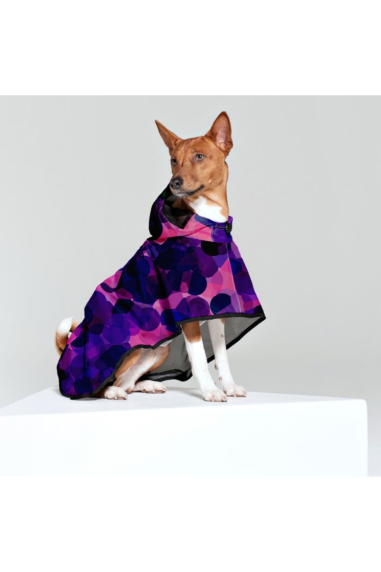 Dog Rain Poncho City Lights, Alternate, color, Purple