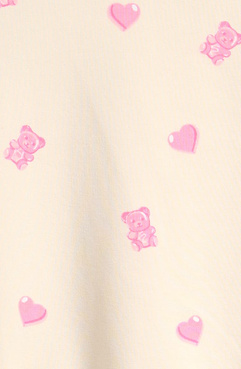 MILES THE LABEL Kids' Gummy Bears Ruffle Short Sleeve French Terry Sweatshirt, Alternate, color, Off White