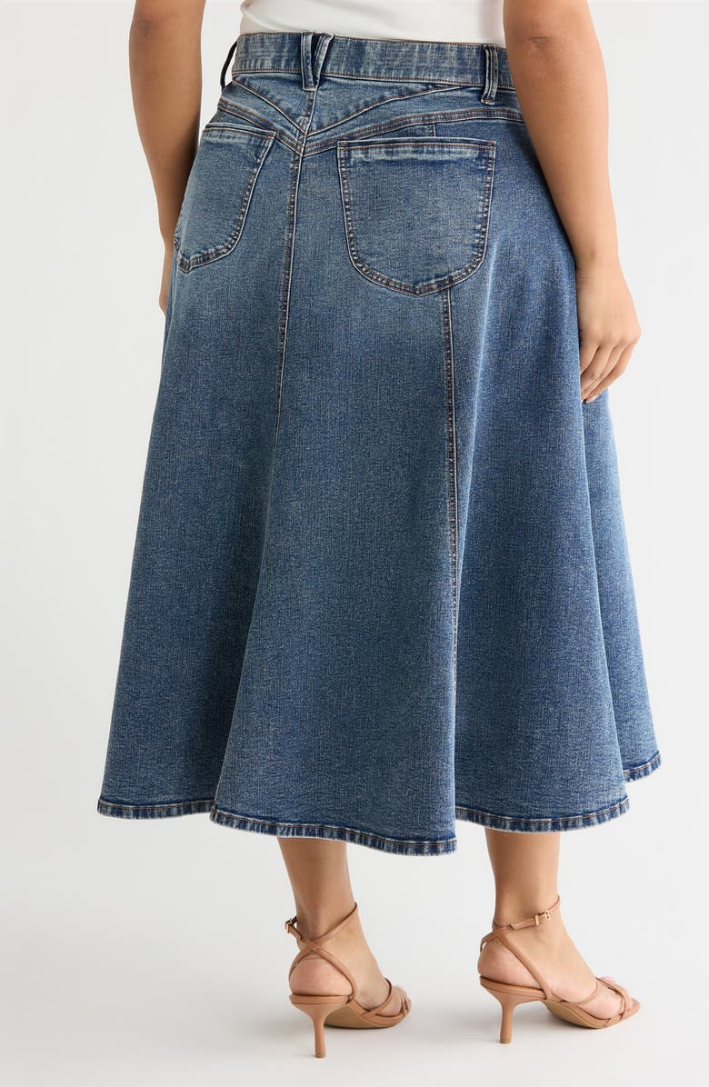 Wit & Wisdom Denim A-Line Skirt, Alternate, color, Blue Artisanal