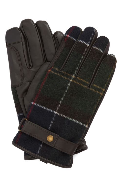 Barbour Newbrough Tartan Waterproof Gloves In Multi