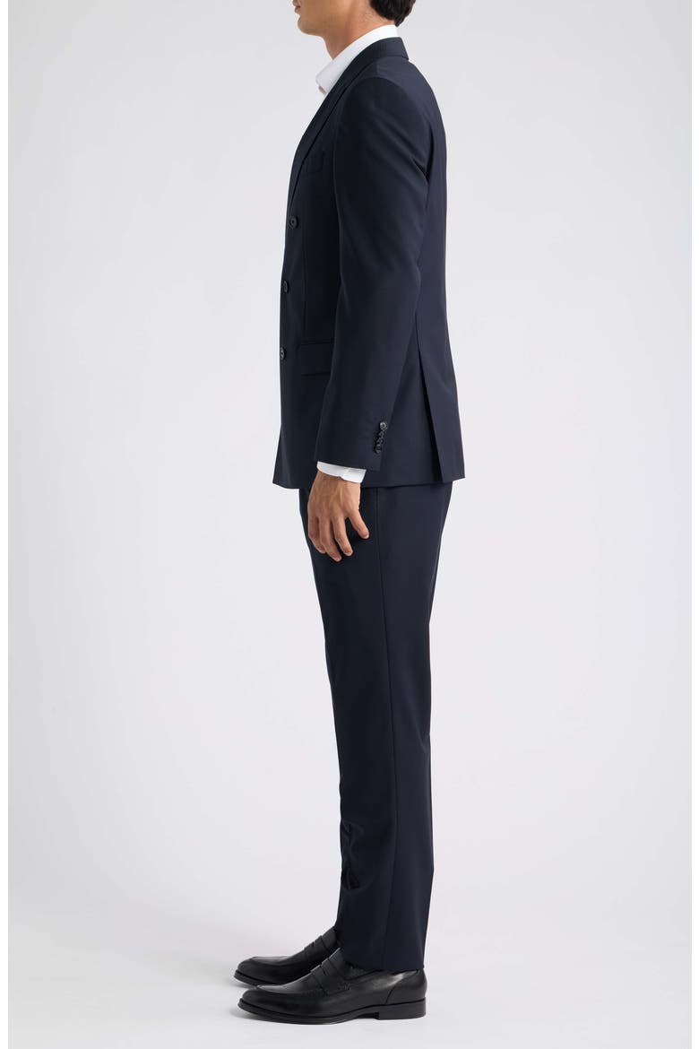 Huge Stretch Virgin Wool Double Breasted Suit, Alternate, color, DARK BLUE