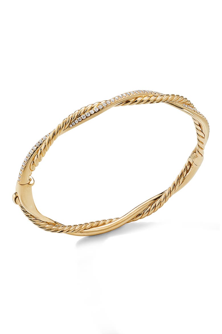Petite Infinity 18K Gold & Pavé Diamond Bracelet, Alternate, color, DIAMOND/ YELLOW GOLD
