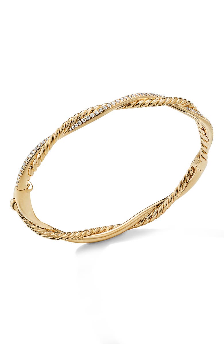 David Yurman Petite Infinity 18K Gold & Pavé Diamond Bracelet, Alternate, color, Diamond/ Yellow Gold