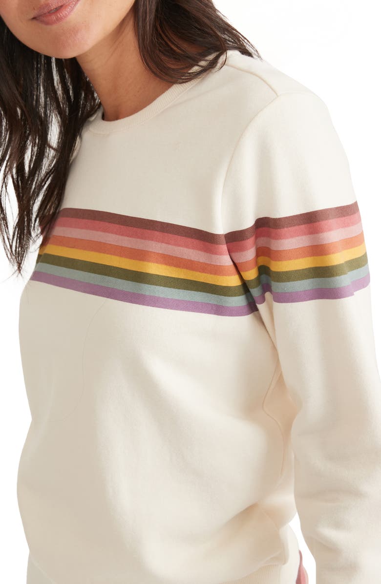Marine Layer Anytime Rainbow Stripe Sweatshirt, Alternate, color,