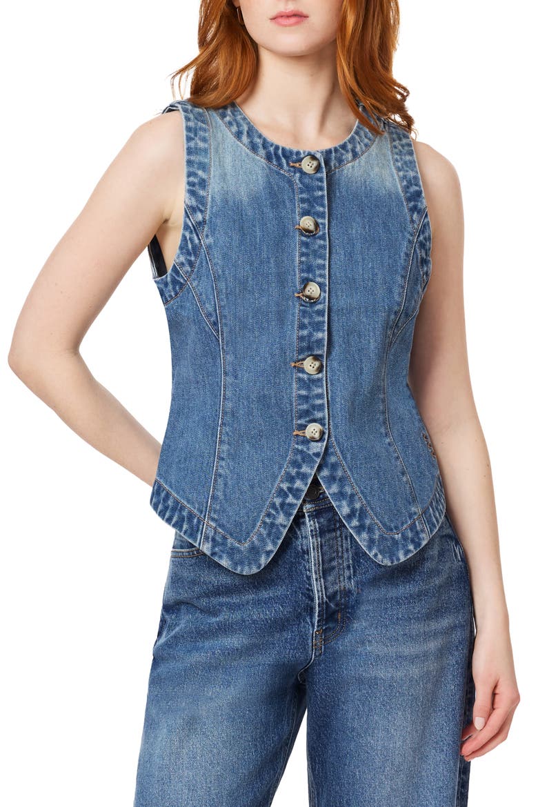 Cotton Denim Vest, Main, color, FRENCH LAUNDRY