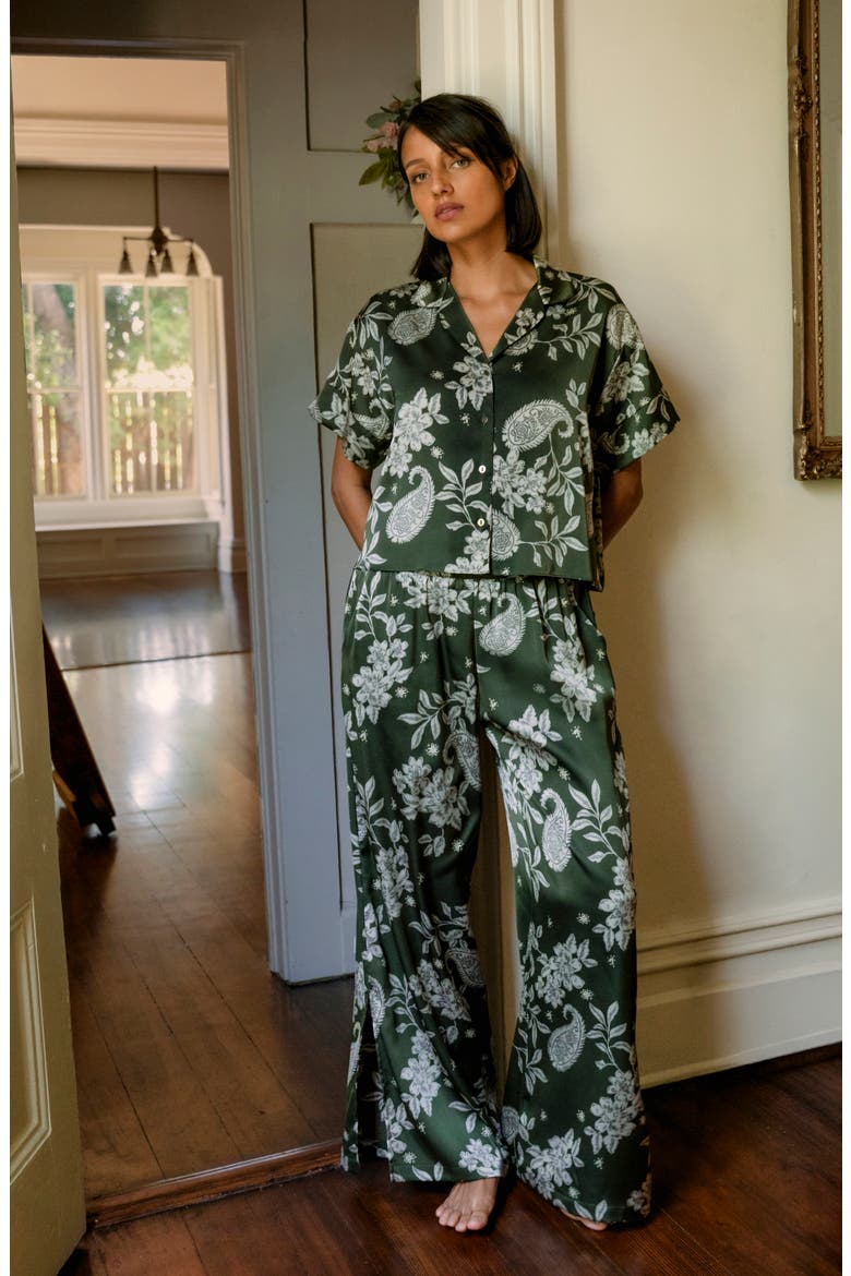 Paisley Satin Pajamas, Alternate, color, PAISLEY PRETTY
