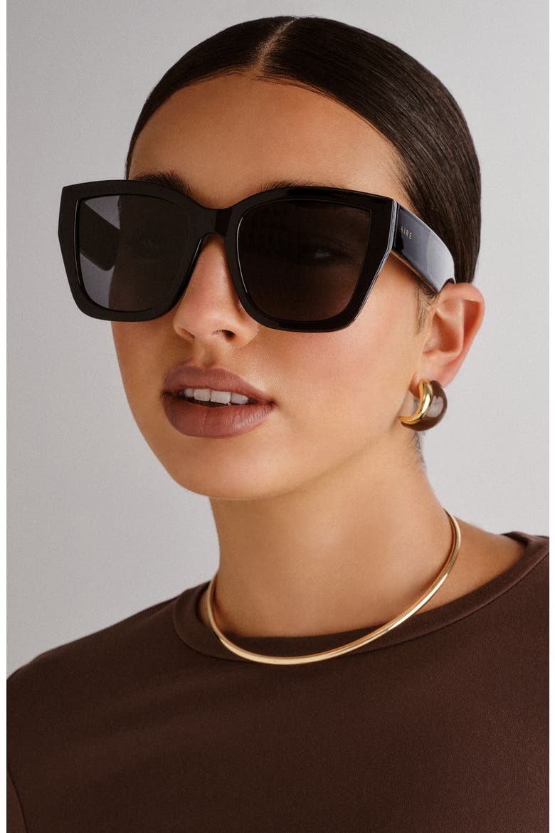 Haedus 53mm Gradient Square Sunglasses, Alternate, color, BLACK / SMOKE MONO