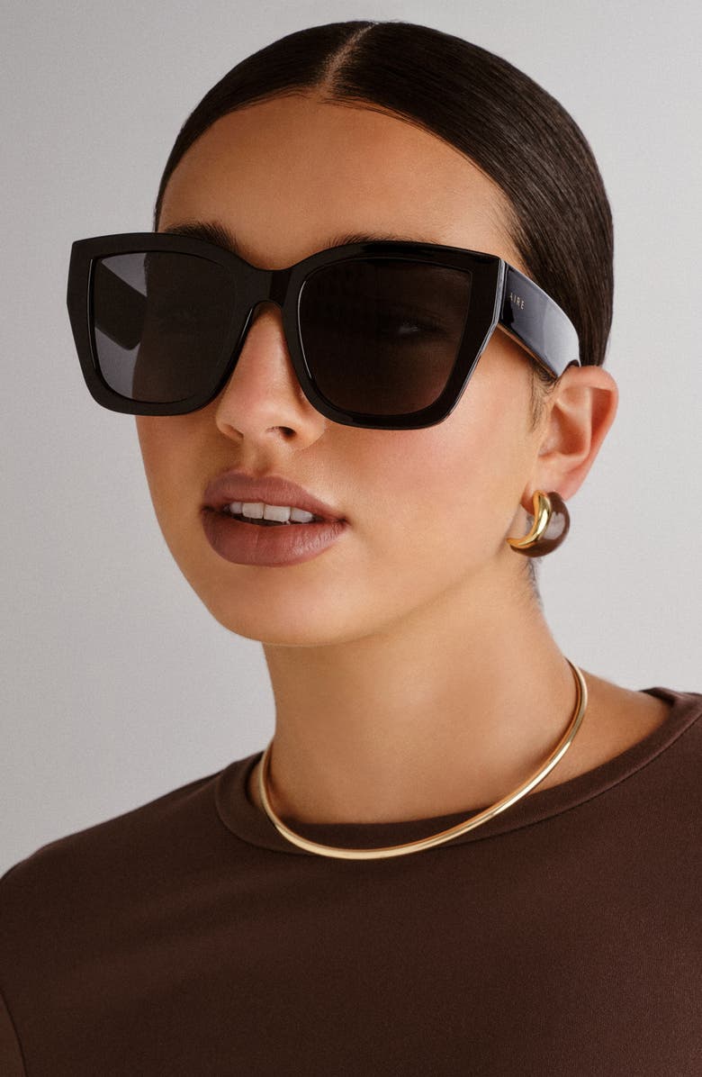 AIRE Haedus 53mm Gradient Square Sunglasses, Alternate, color, Black / Smoke Mono