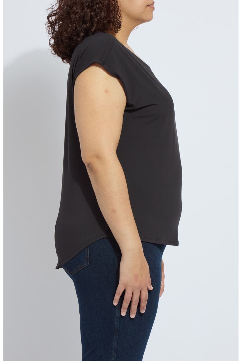 'Lyssentials Cap Sleeve T-Shirt, Alternate, color, BLACK