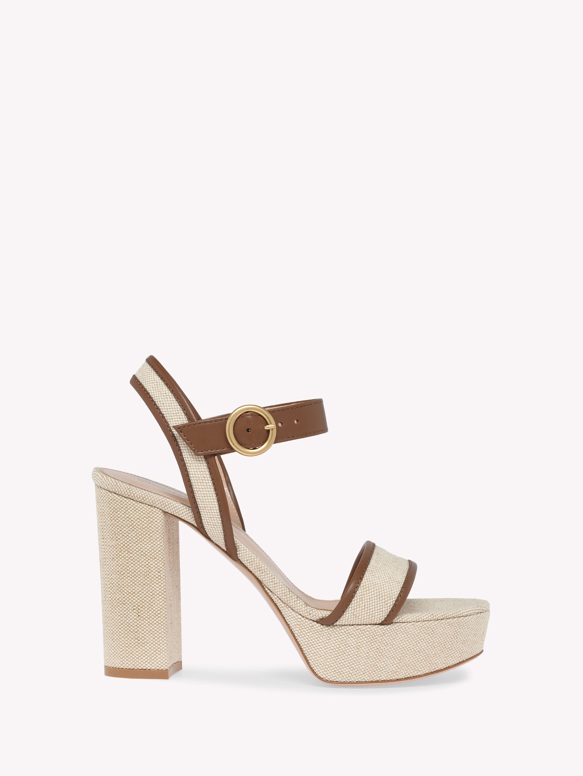 Gianvito Rossi Milos Sandals, Main, color, Brown Fabric And Nappa