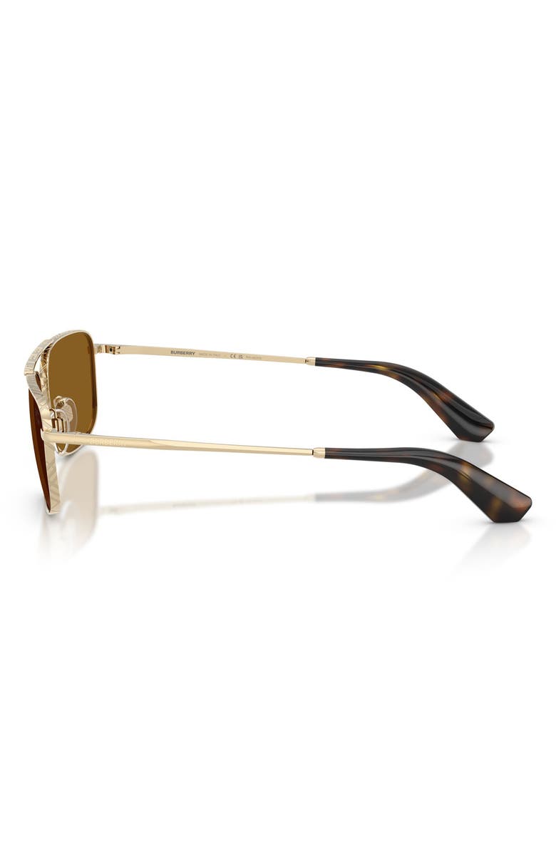 Burberry 59mm Polarized Pilot Sunglasses, Alternate, color, Light Gold / Polar Brown