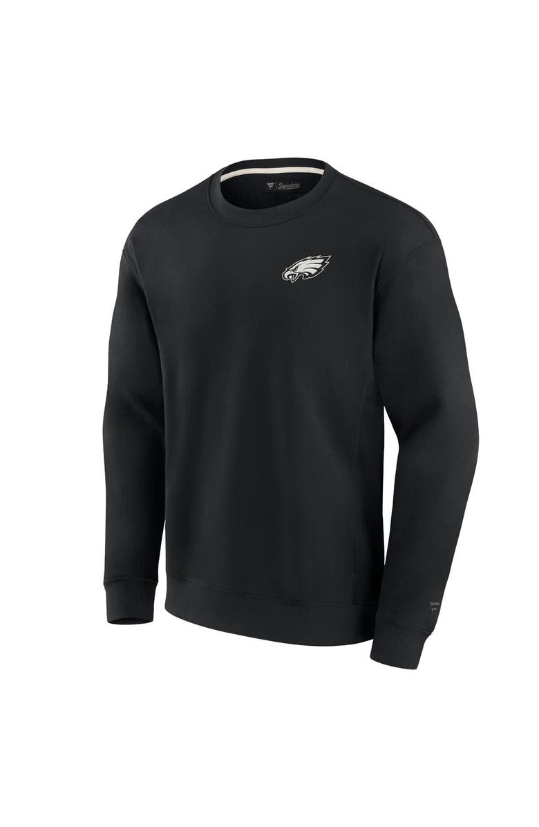 Fanatics Signature Unisex Fanatics Signature Black Philadelphia Eagles Super Soft Pullover Crew Sweatshirt, Alternate, color,