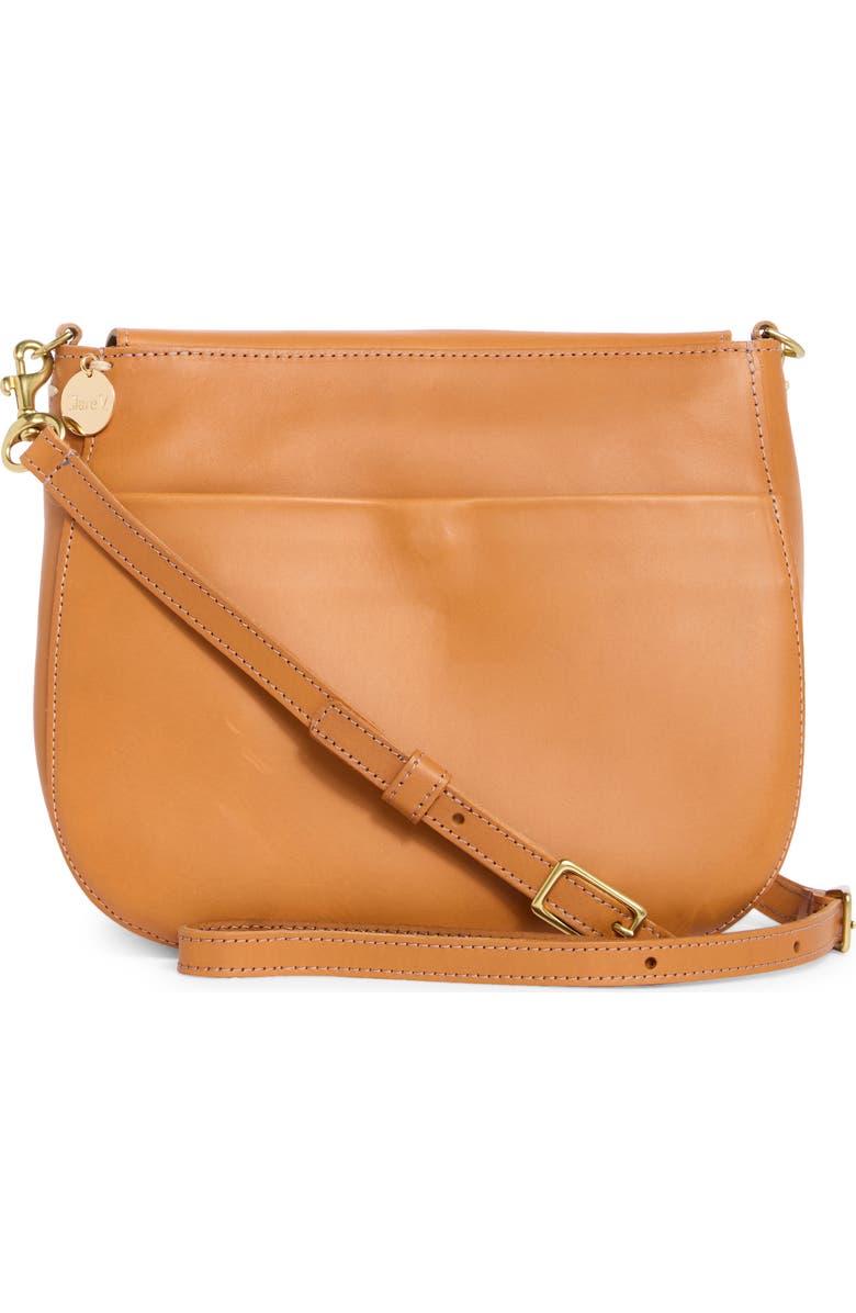 Clare V. Louis Leather Crossbody Bag, Alternate, color, Cuoio