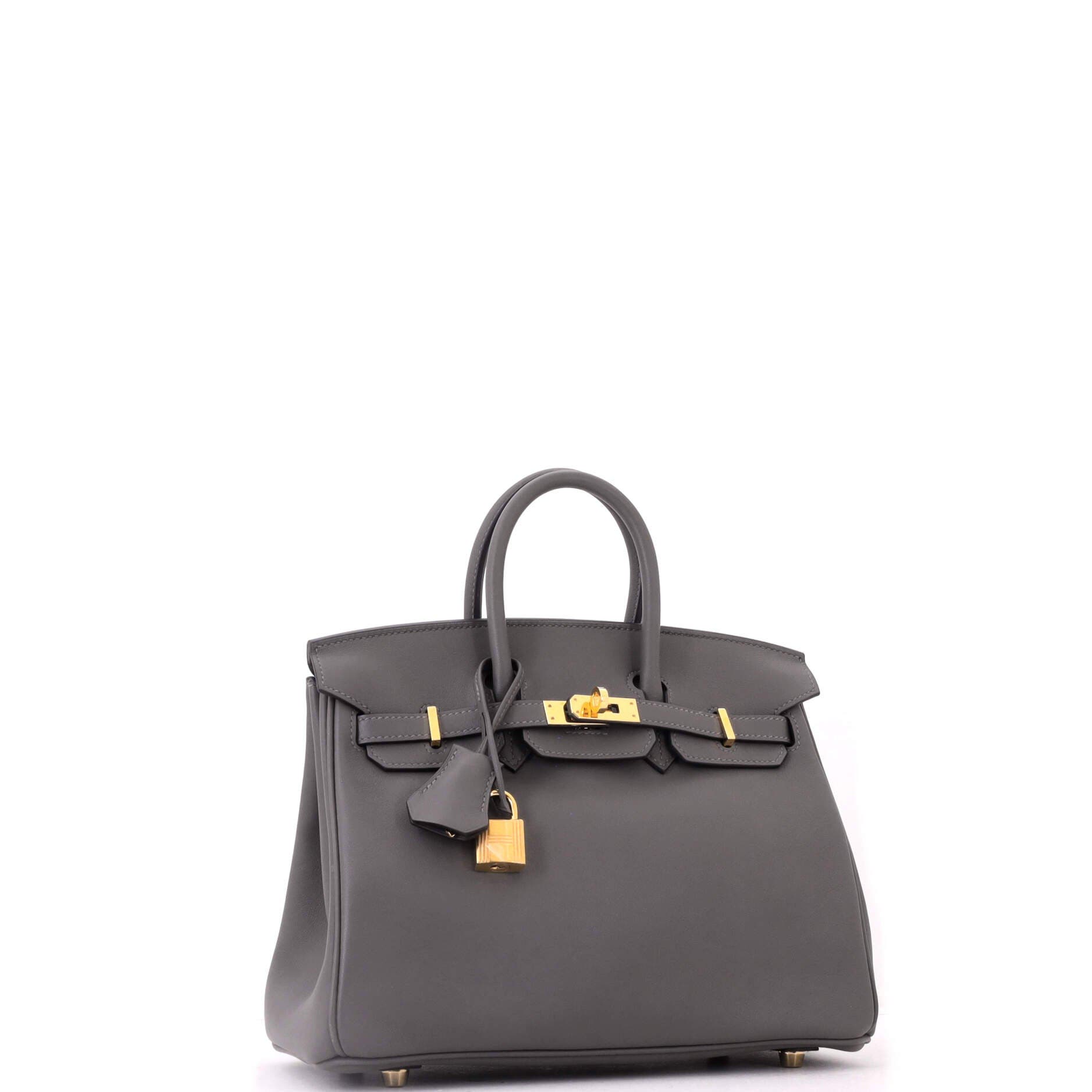 Birkin Handbag Grey Swift with Gold Hardware 25, Alternate, color, Grey