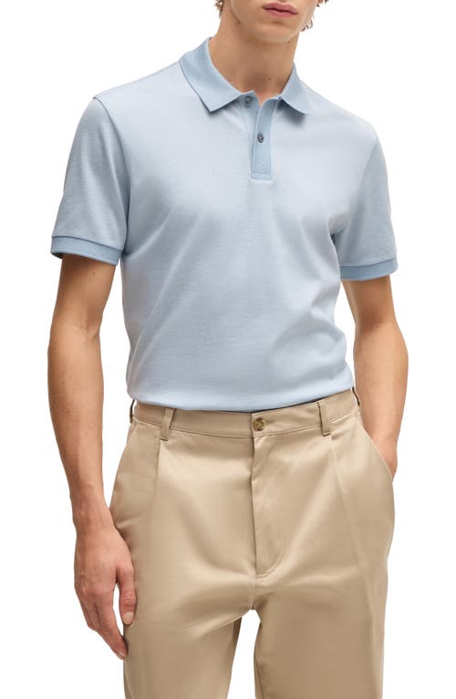 Hugo Boss Boss Parlay Cotton Piqué Polo In Light Blue